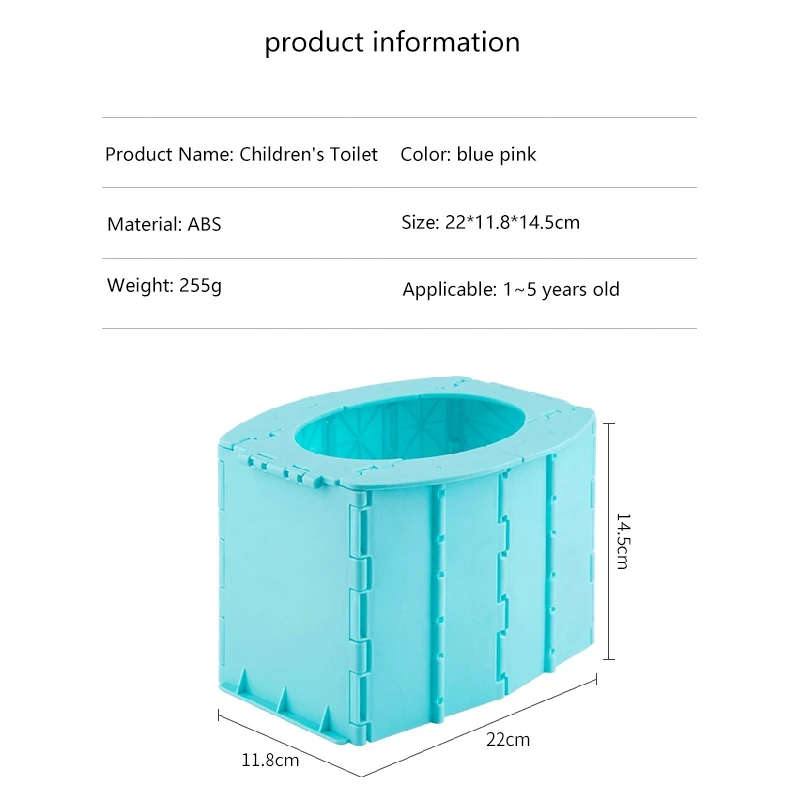 

Portable Toilet Seat Car Travel Camping Kids Potty Training Seat Children's Folding Toilet Bearing Weight 100Kg
