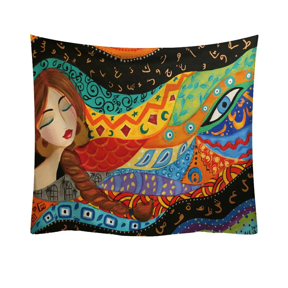 Модный гобелен в стиле ретро Женский декоративный портретном домашний декор