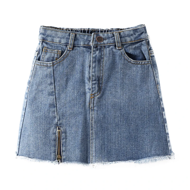 Одежда для маленьких девочек детская джинсовая синяя юбка 2020 г. Модная на молнии