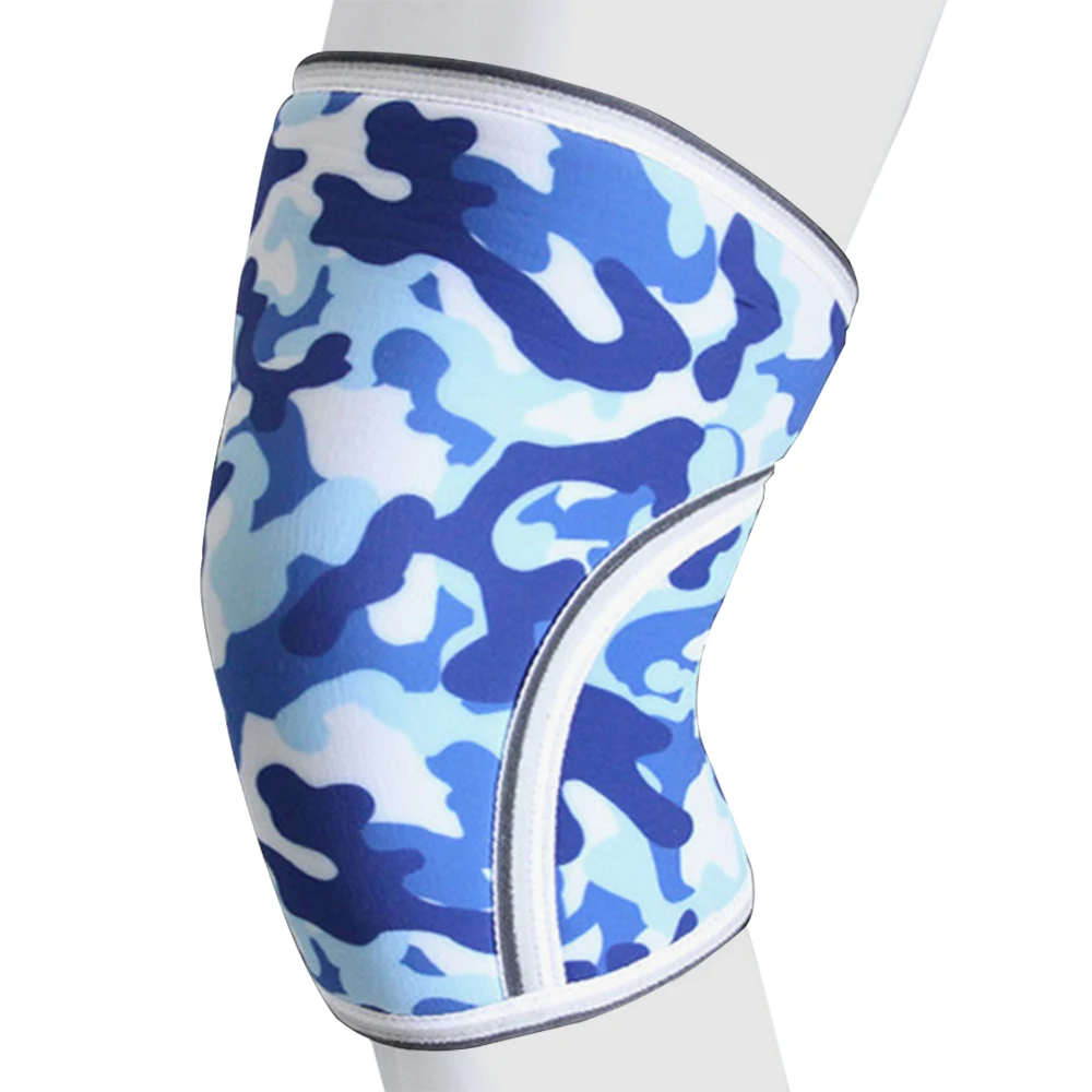 blue camo ROEGADYN Высокое качество Мягкий 7 мм неопрен CF колено соединение муфтой поддержка тепловой компрессионная защита обертывание артрит, унисекс - Цвет: blue camo
