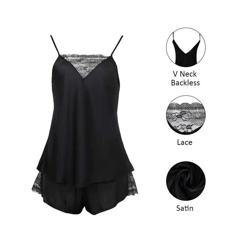 Burvogue сексуальные пижамные комплекты для женщин одежда сна без рукавов на тонких