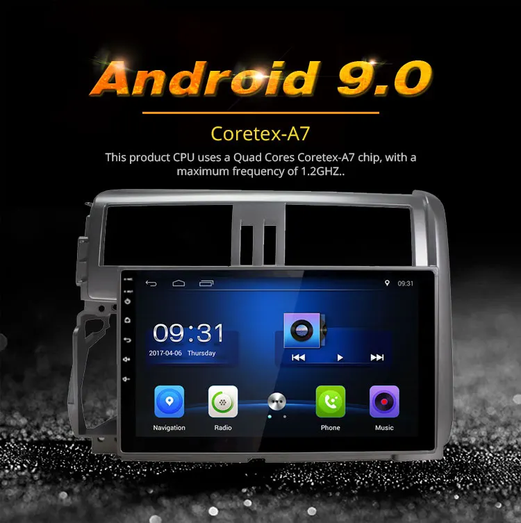 Besina 9 дюймов Android 9,0 Автомагнитола для Toyota Lander Cruiser Prado 150 2010-2013 мультимедийный плеер gps wifi аудио стерео 2G+ 32G