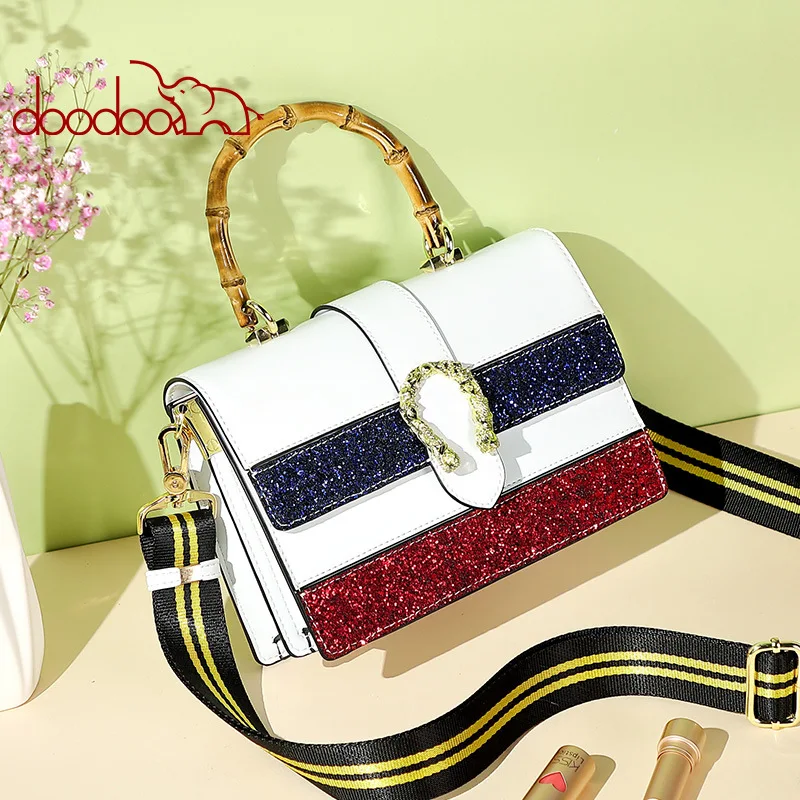 DOODOO сумка женская 2020 Новый стиль корейский Ins блестящая через плечо квадратный