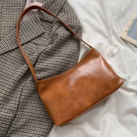 retro underarm bag women handbag pu leather shoulder bags designer brand women shopping armpit bag travel purse phone pouch