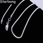 Цепочка змеевидная Посеребренная STARLOONG, ожерелье с застежкой-лобстером, Ювелирная фурнитура, 2 мм (16 дюймов, 18 дюймов, 20 дюймов, 22 дюйма, 24 дюйма), 925 пробы