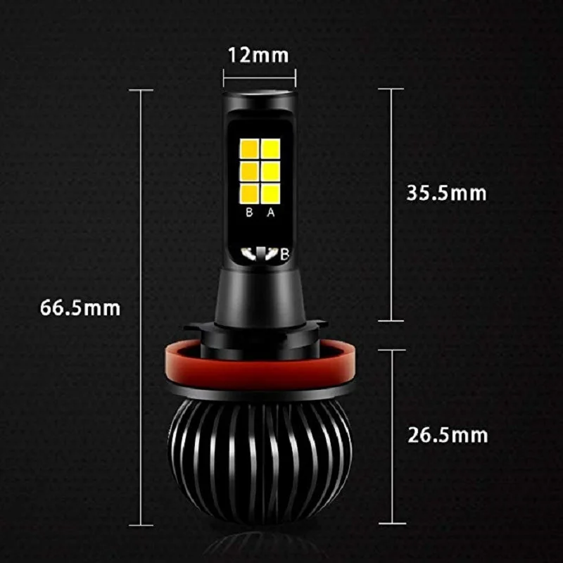 2 шт., противотуманная фара, светодиодный автомобильный светильник H8 H11Bulb, двойной цвет, автомобильный противотуманный светильник s 12 в 6000 К 3000 К, белый, желтый, янтарный, Дневной светильник для вождения