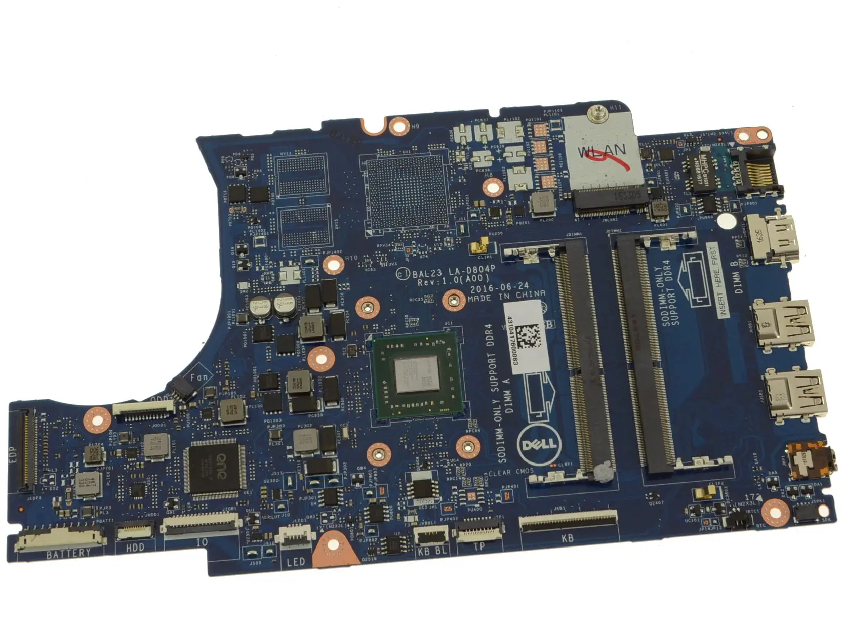 Материнская плата для Dell OEM Inspiron 15 5565 и 17 5765 системная с процессором AMD A9 2 4 ГГц-UMA