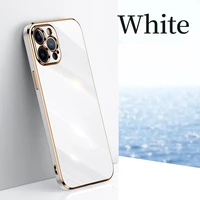 luxury cute square plating silicone phone case for iphone 13 12 11 pro xs max se xr 8 7 6 plus ultra thin lens protection coque