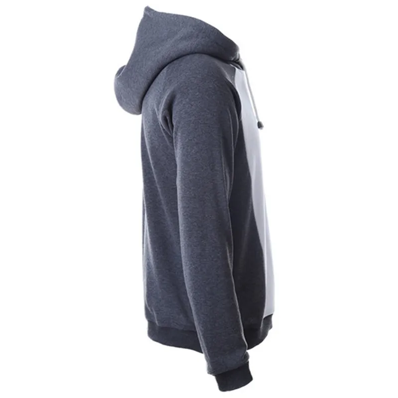 Длинный рукав реглан цвет сплайсинга пуловер с капюшоном нарисованная веревка