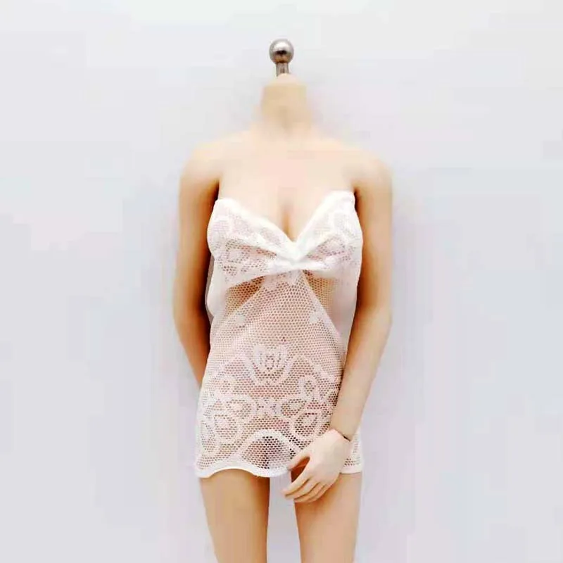 

1/6 Scale Sexy White Lace Dress Underwear Clothes Model for 12in Phicen JIAOUL Doll Action Figure Toy