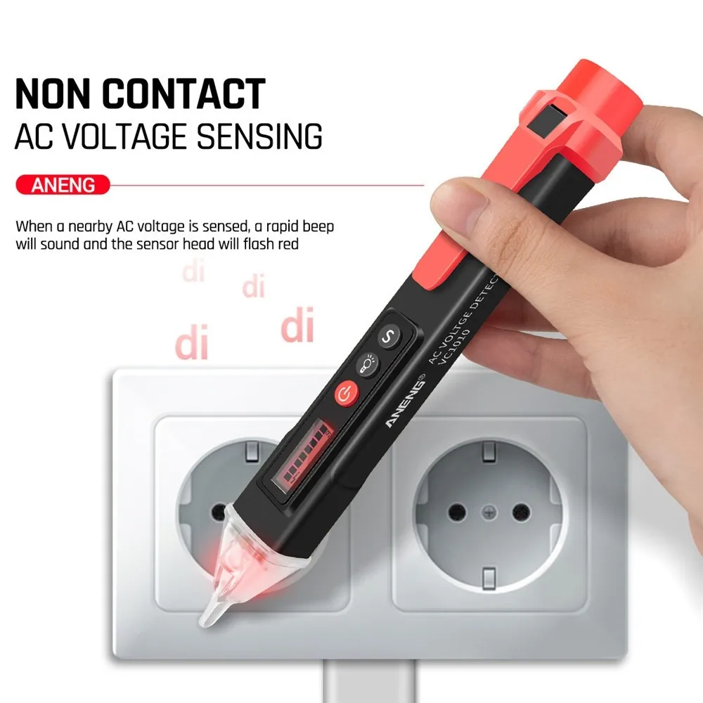 

Non-contact AC Voltage Detector VC1010 AC/DC LED Digital Display Smart Voltage Tester Pen Meter Current Electric Pen Electrical