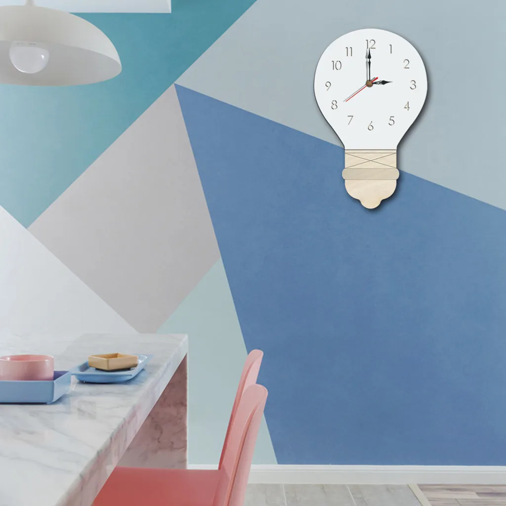 Современные настенные часы в скандинавском стиле с лампочками бесшумные
