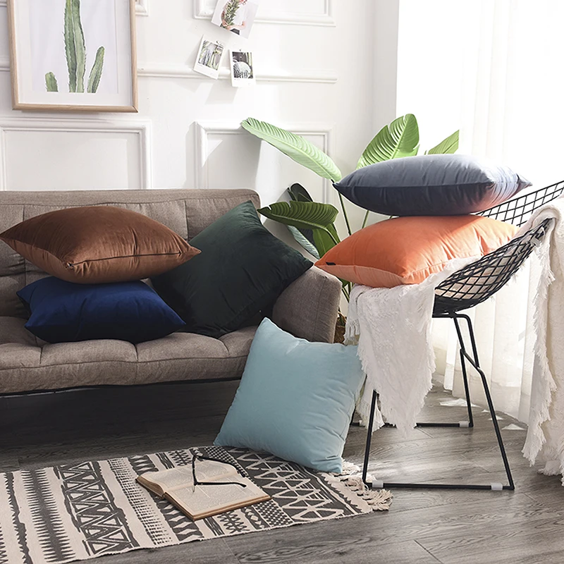 

Home Decorative Sofa Throw Pillows Velvet Throw Pillow Cover Cushion Cover Sofa Chair Lumbar Pillow Cover
