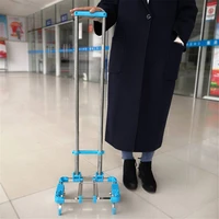 folding hand truck dolly stainless steel a4 paper size while folding luggage cart dolly with 4 wheels 2 bungee cords for lugga