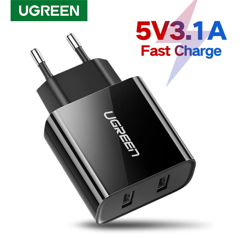 Ugreen 5V3. 4A Универсальное Зарядное Устройство USB Путешествия Зарядное Устройство Адаптер Портативный ЕС ВЕЛИКОБРИТАНИЯ Plug Смарт-Мобильный Телефон Зарядное Устройство для iPhone Tablet