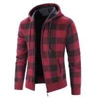 men hoodies jacket winter drawstring zipper hooded sweatshirt lamb cashmere male long sleeve pocket hoodie coat