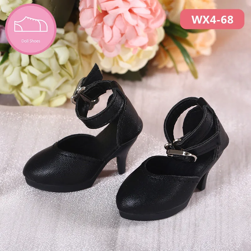 WX4-68 black Обувь для куклы BJD; 1 пара; 6 см; сапоги из искусственной кожи; модная мини-игрушка; обувь 1/4; кукла Chateau Fairyland Luts; 2 цвета; аксессуары - Цвет: WX4-68 black