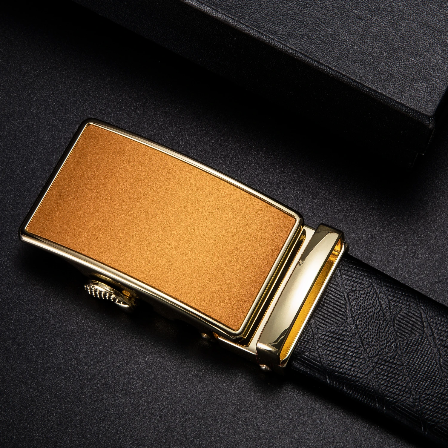 Hi-Tie New Fashon Men's Automatic Belt Buckles for Yellow Gold Luxury Genuine Leather Buckle Head without belt 3.5cm |