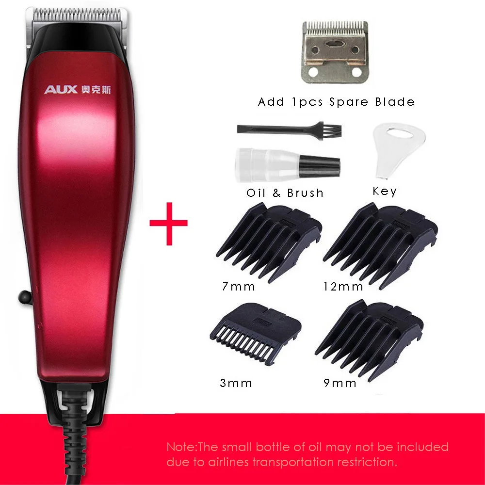 Red Add 1pcs Blade Горячая Распродажа мощный электрический триммер для волос для мужчин Проводная машинка для стрижки волос триммер для бороды машинка для стрижки волос инструменты для домашней стрижки 220 В - Цвет: Red Add 1pcs Blade