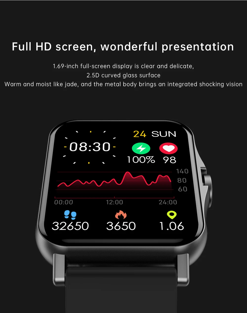 DEDIMA 1.4 inch Smart Watch Men Full Touch Fitness Tracker Blood Pressure Smart Clock Women GTS Smartwatch for Android iOS