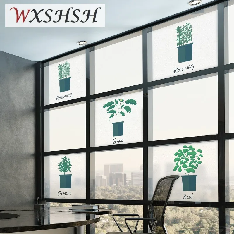 Статическая липкая оконная пленка заказного размера декоративная витражная для