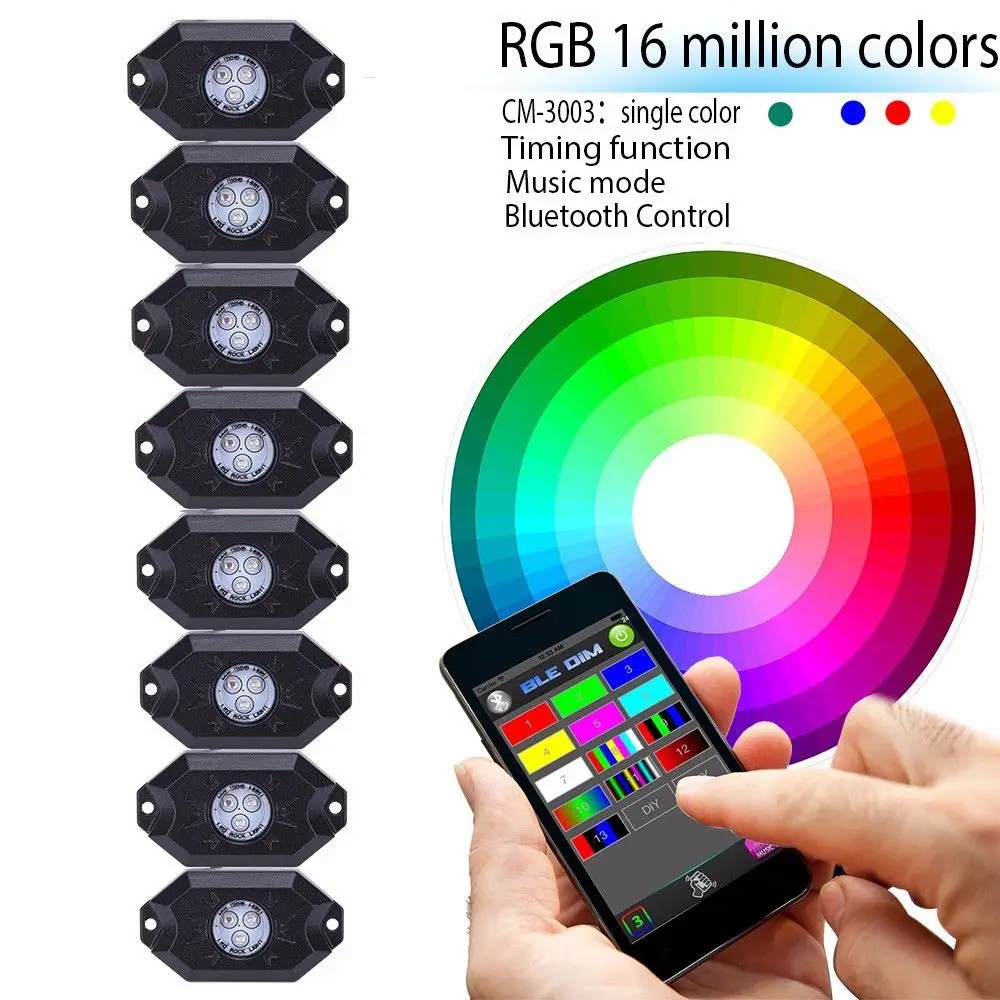Цветная (RGB светодиодный Рок светильник Наборы дистанционного Управление s для