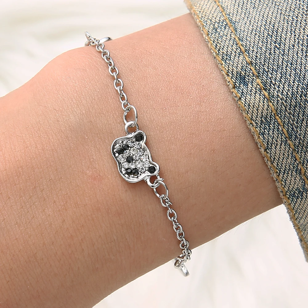 

Crystal Pandan Pendant Bracelets for Women Silver Color Animal Charm Bracelet & Bangle Fashion Geometric Jewelry Gifts 2020