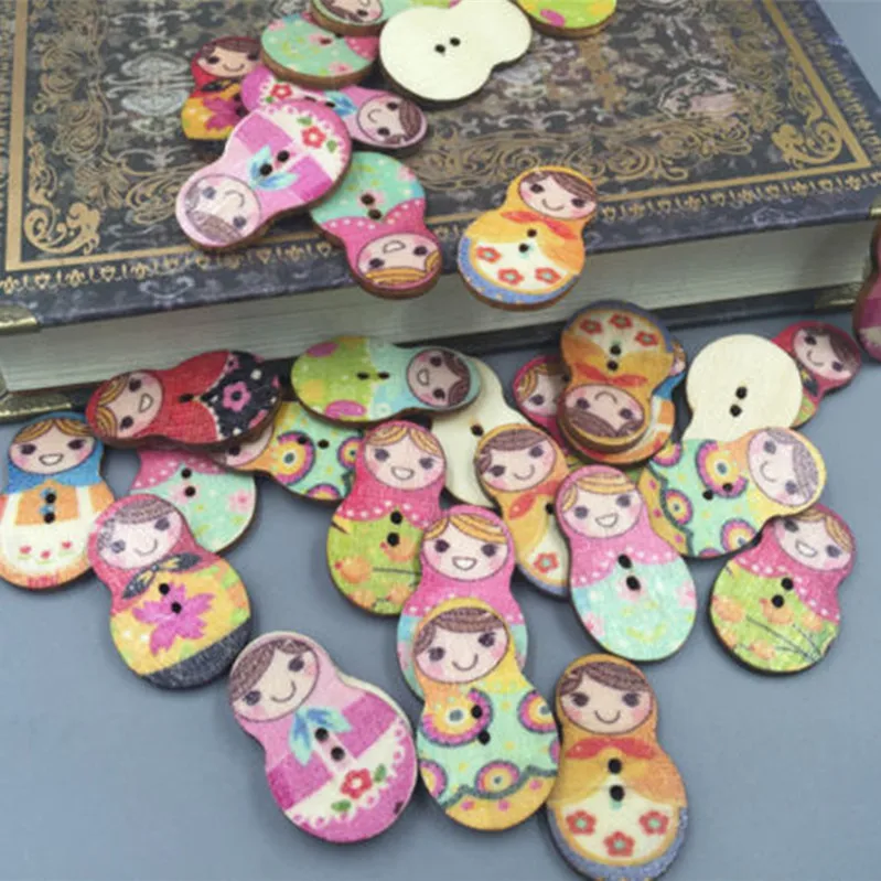 100 шт. деревянные швейные пуговицы для скрапбукинга | Дом и сад