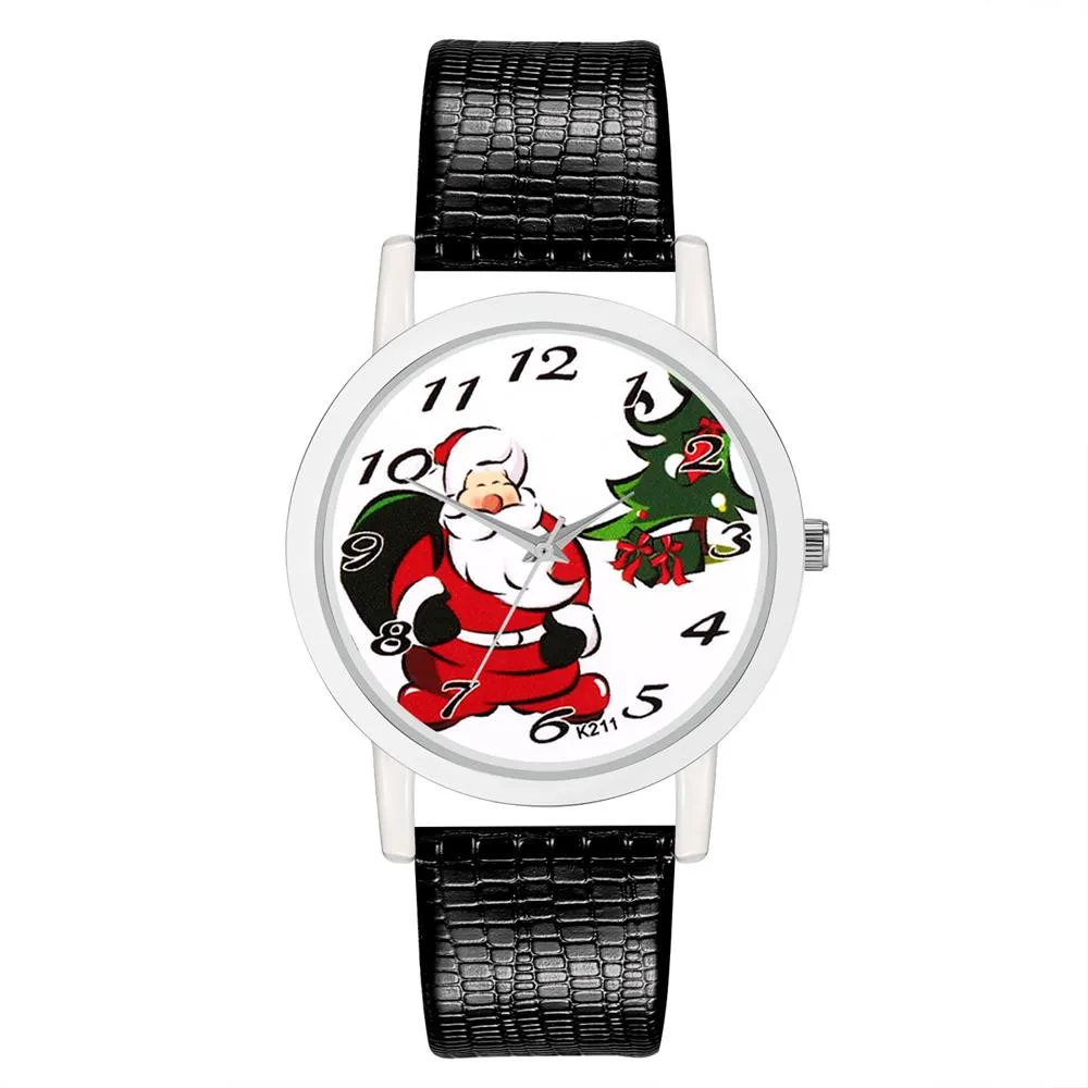 Best Selling Reloj Women Watches Christmas Women's Watch Leather Band Quartz Vogue Wrist Gift Clock *A | Наручные часы