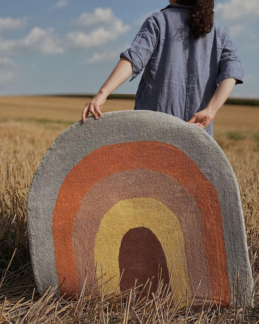 

Children Semicircle Rugs Baby Crawling Fluffy Thicken Water-absorption Non-slip Bed Room Entrance Door Chair Decor Ground Mat