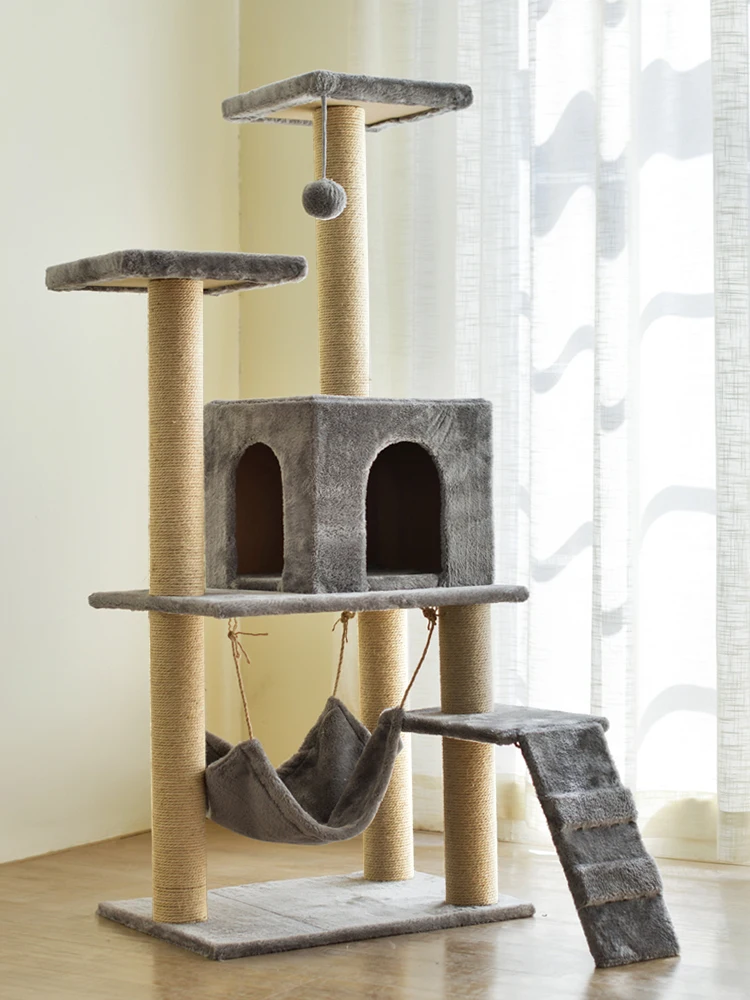 

Four Seasons Cat Climbing Frame Cat Litter Cat Tree One Small Cat Frame Scratching Post Board With Litter Cat House