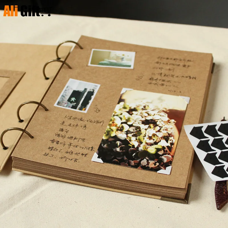 Альбом из крафт бумаги в стиле ретро для самостоятельной сборки пасты детских