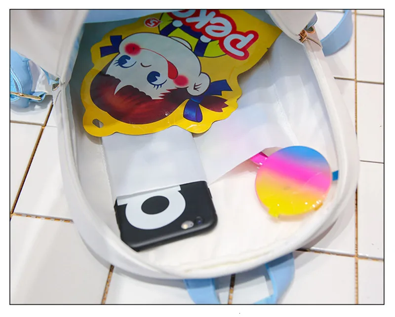 For Size Clear Transparent Women Backpack Cute Bow Bags Mini School Pink Blue School Bags For Teenage Girls Fashion Backpack