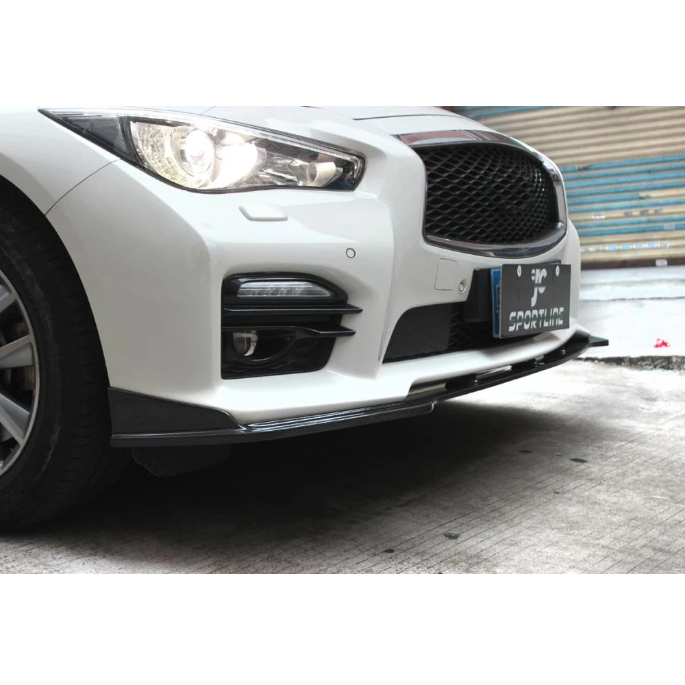 Передний бампер спойлер разделители для Infiniti Q50 спорт седан 4 двери только- углеродного волокна/FRP/ПУ