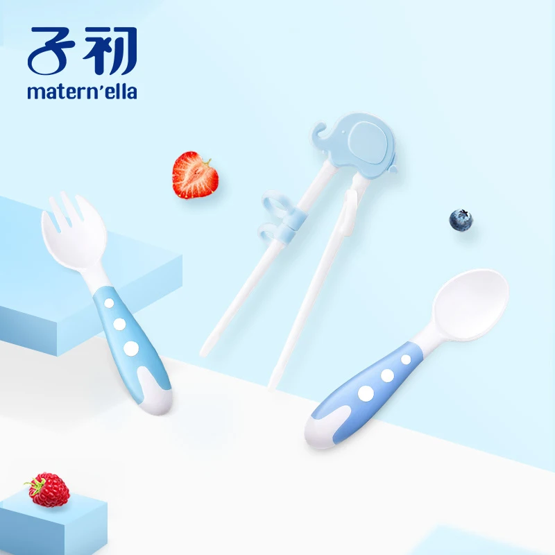 spoon chopsticks Matern'ella Обучающие Мультяшные палочки для еды многоразовые просветляющие палочки для еды подарки для учащихся товары для дома и детей - Цвет: spoon chopsticks