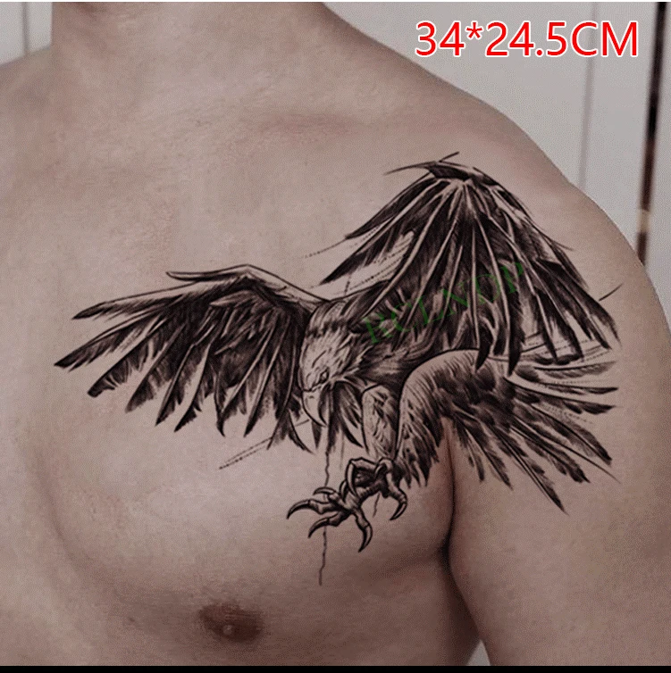 

Waterproof Temporary Tattoo Sticker Big Size Flying Eagle mighty Back Arm Fake Tatto Flash Tatoo Body Art for Men Women