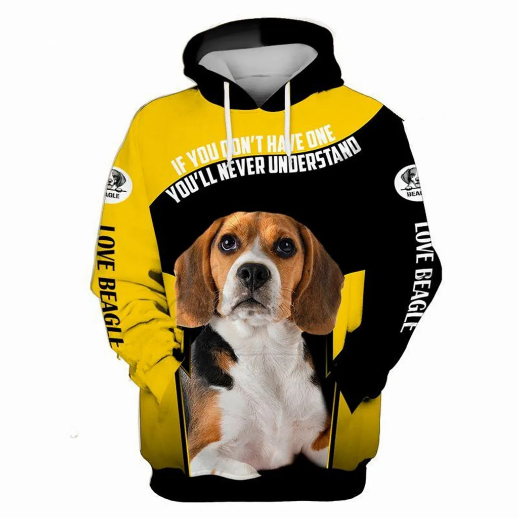 

Новинка, художественная Толстовка для мужчин и женщин с 3D принтом Бигля, собаки, премиум-класса, уличная одежда, забавные Уникальные повседн...