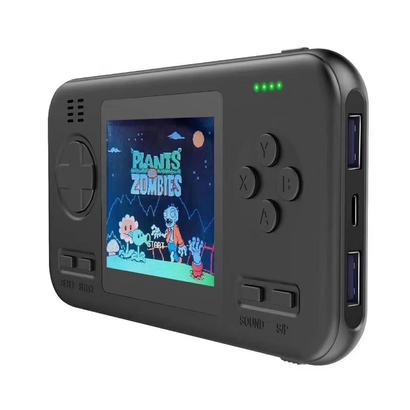 Черный Встроенный аккумулятор 416 Games wth 8000 mAh, внешний аккумулятор, ретро портативная игровая приставка, 2,8 дюймов, цветной ЖК-дисплей, игровой геймпад - Цвет: Черный