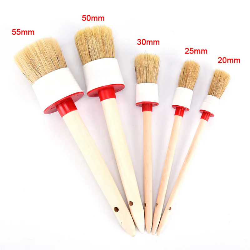 Щетка для мойки автомобиля щетина из мягкой щетины с деревянной ручкой салона