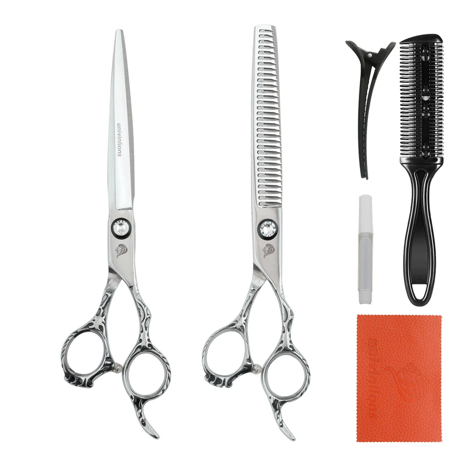 

Univinlions 7.0 Inch Hair Cutting Thinning Scissors Kit Barber Accessories Pet Grooming Scissors Pet Beauty Tool Trimming Shears