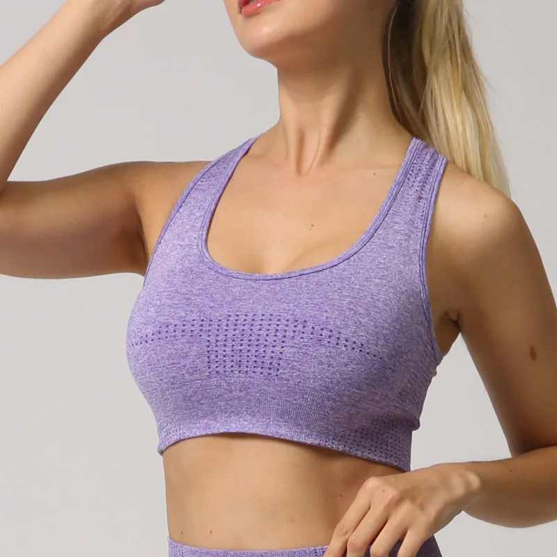 Seamless Sports Bra Top Gym Fitness Women Running Crop Tops Push Up Female Workout Padded Yoga High Impact Activewear | Спорт и