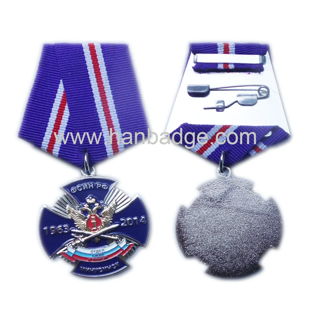 

Customized Medal With Brooch Ribbon Custom Medallion Designed Coin Die Struck Brass Process