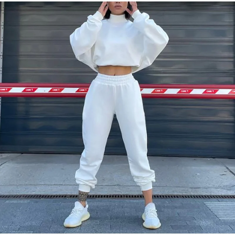 Женский Повседневный флисовый комплект из двух предметов осенний спортивный