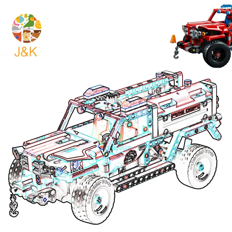 42075 513 шт серии Technic 2в1 первый ответчик грузовик строительные блоки для
