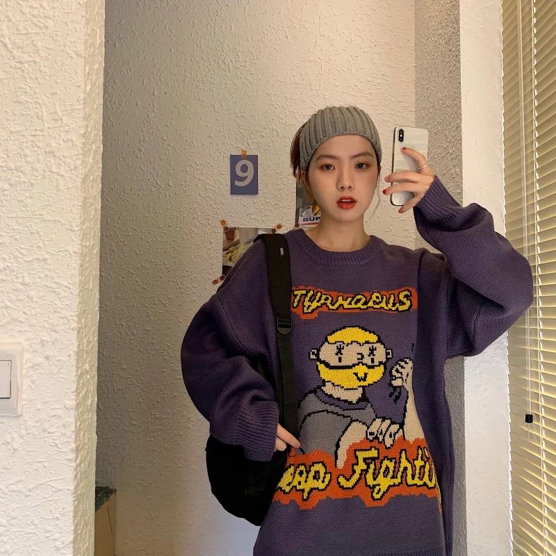 Свитер Свободная верхняя одежда в Корейском стиле бойфренд | Женская