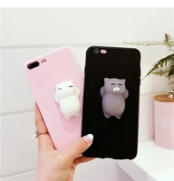 pink black cute cat squishy phone case for iphone 12 11 pro 5 5s 6s 6plus 7 8plus x xr xs max fundas cute silicone squishy cat