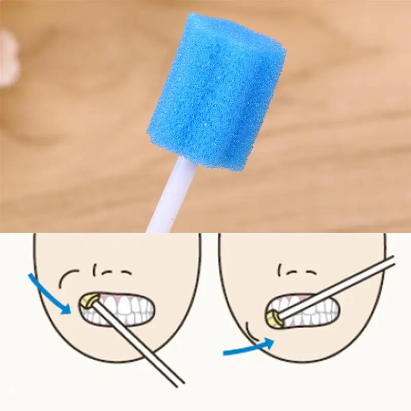 100 шт. одноразовые ватные тампоны губка карандаш очиститель ротовой полости
