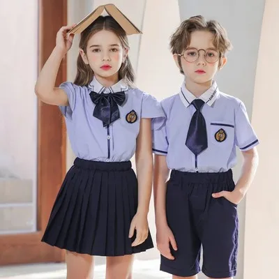

Kindergarten Uniformssets 2021 New Summer Baby Boys and Girls British Primary School Uniforms Children's College Style Suits