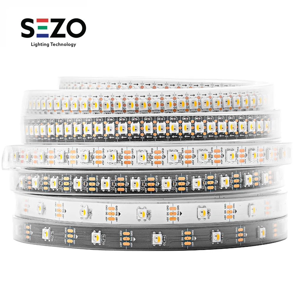 WS2812B WS2813 SK6812RGBW 1 м 30 светодиодный s/m 60 светодиодный s/m SK9822 WS2815 5050 RGB Светодиодная лента индивидуально Адресуемая лента света IP30/65/67
