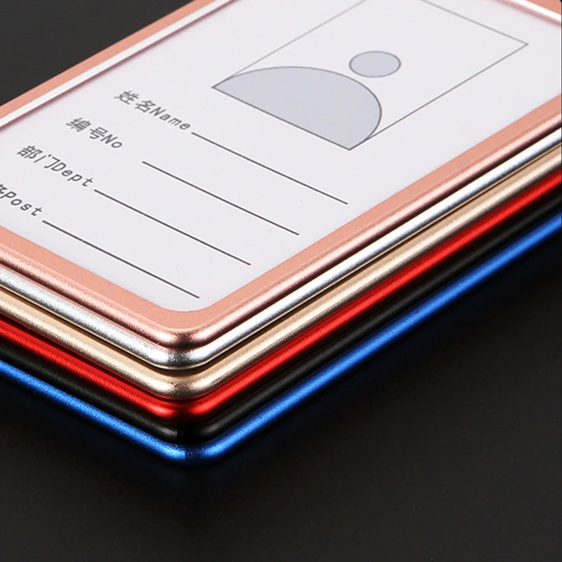 

1pcs High quality Aluminium Alloy Card Holder Employee Name ID Card Cover Metal Work Certificate Identity Badge ID Business Case